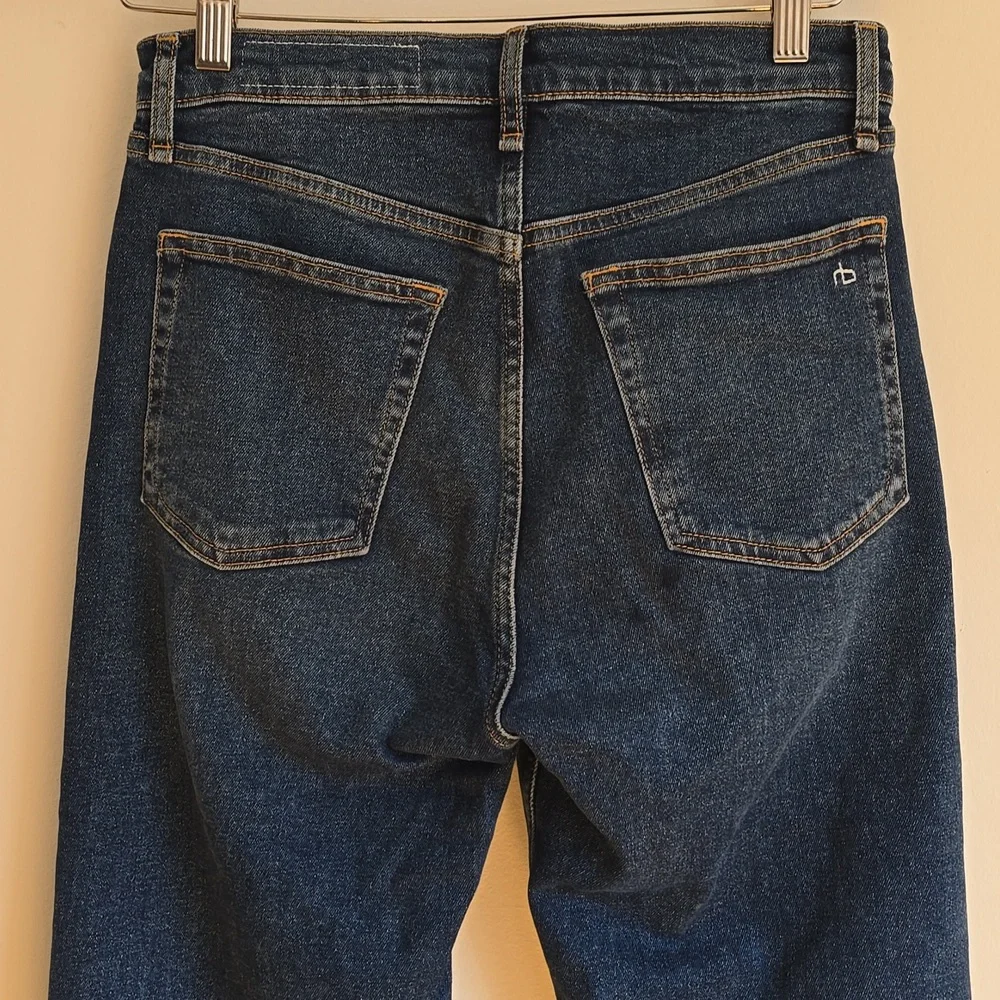 Rag & Bone Blue High Rise Jeans with Distressed Look - Picture 7 of 8